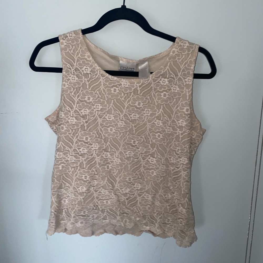 Liz Claiborne Cream Tank Top